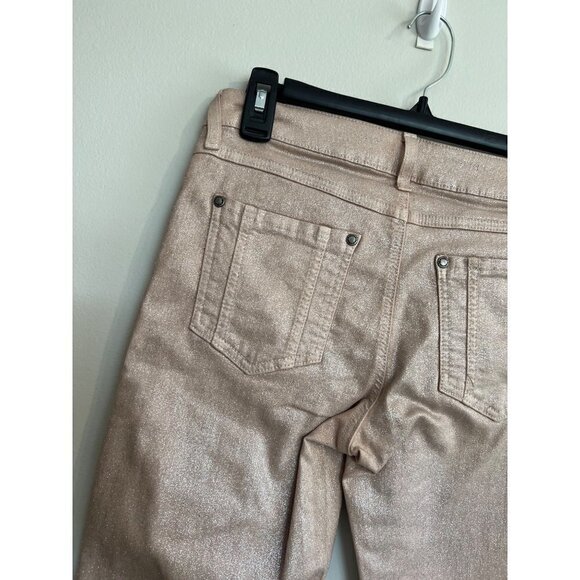 ALICE + OLIVIA PALE PEACH 5-POCKET SKINNY LEG JEANS size 6 - Picture 3 of 3